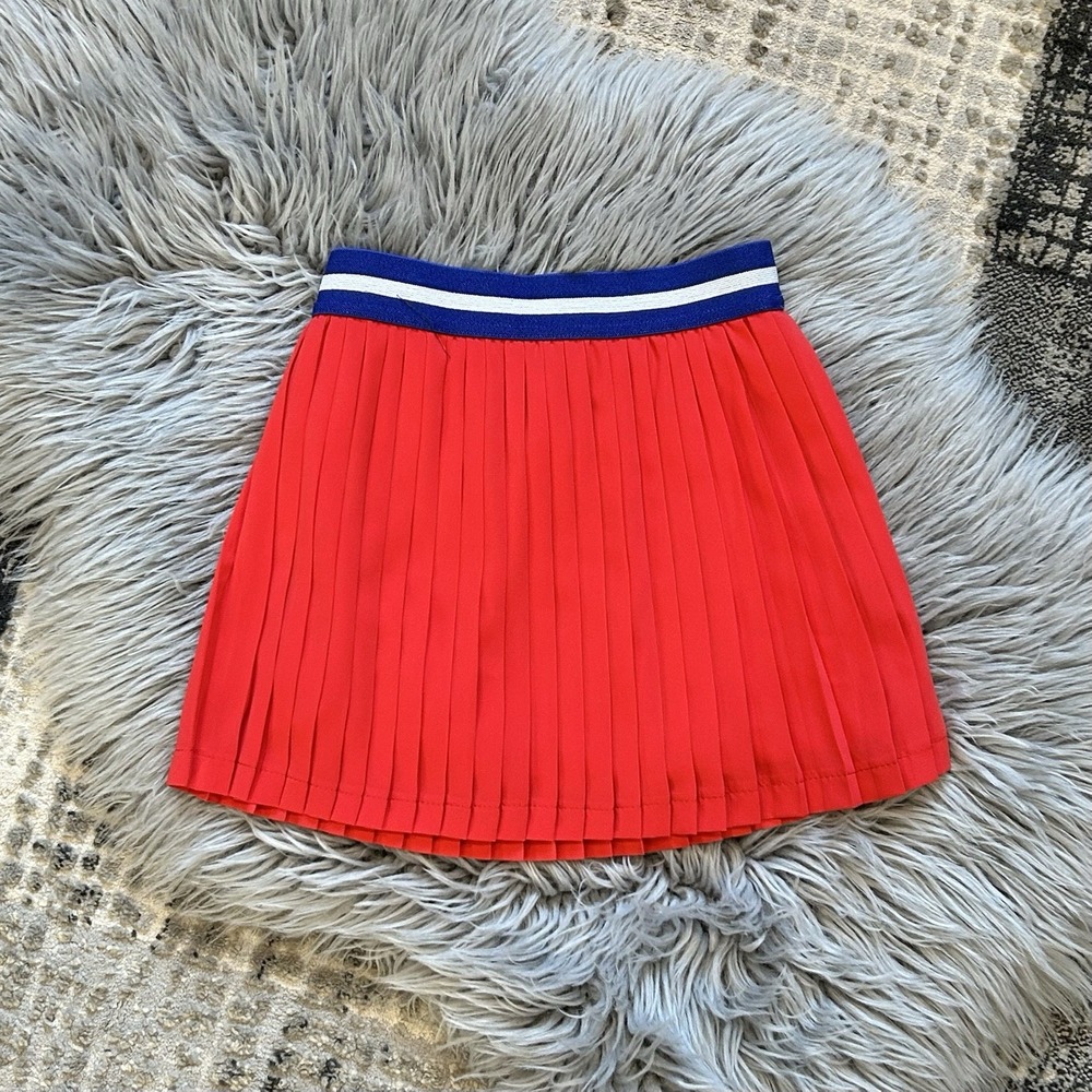SOMEONE KIDS Girls Red Pleated Skirt W/Elastic Waist‎ Lined Size 9Y School Skirt